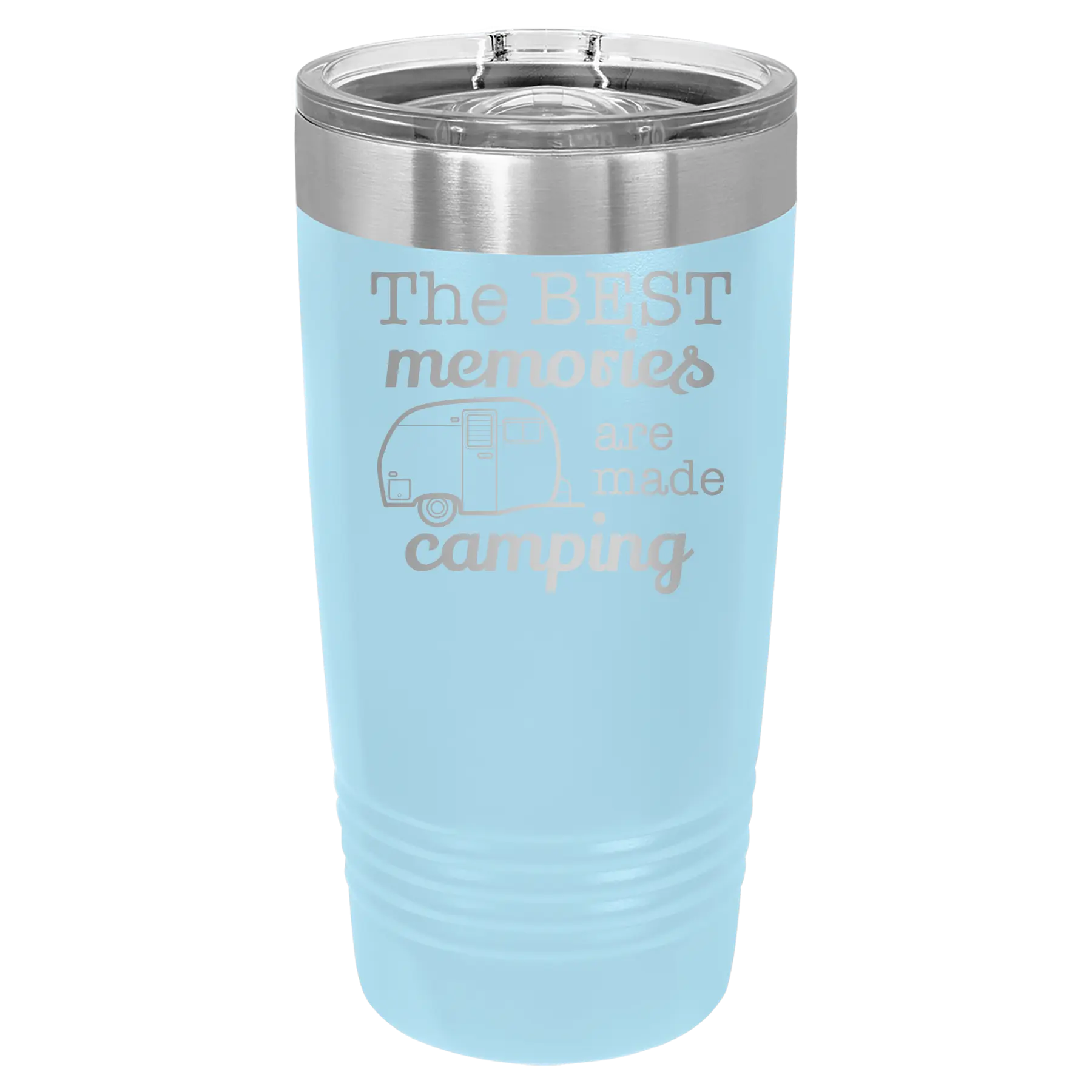 Camping 20 oz Tumbler | Light Blue