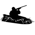Hunter in Ground Hunting Blind Decal - Hunter in Ground Layout Blind Sticker - 3521