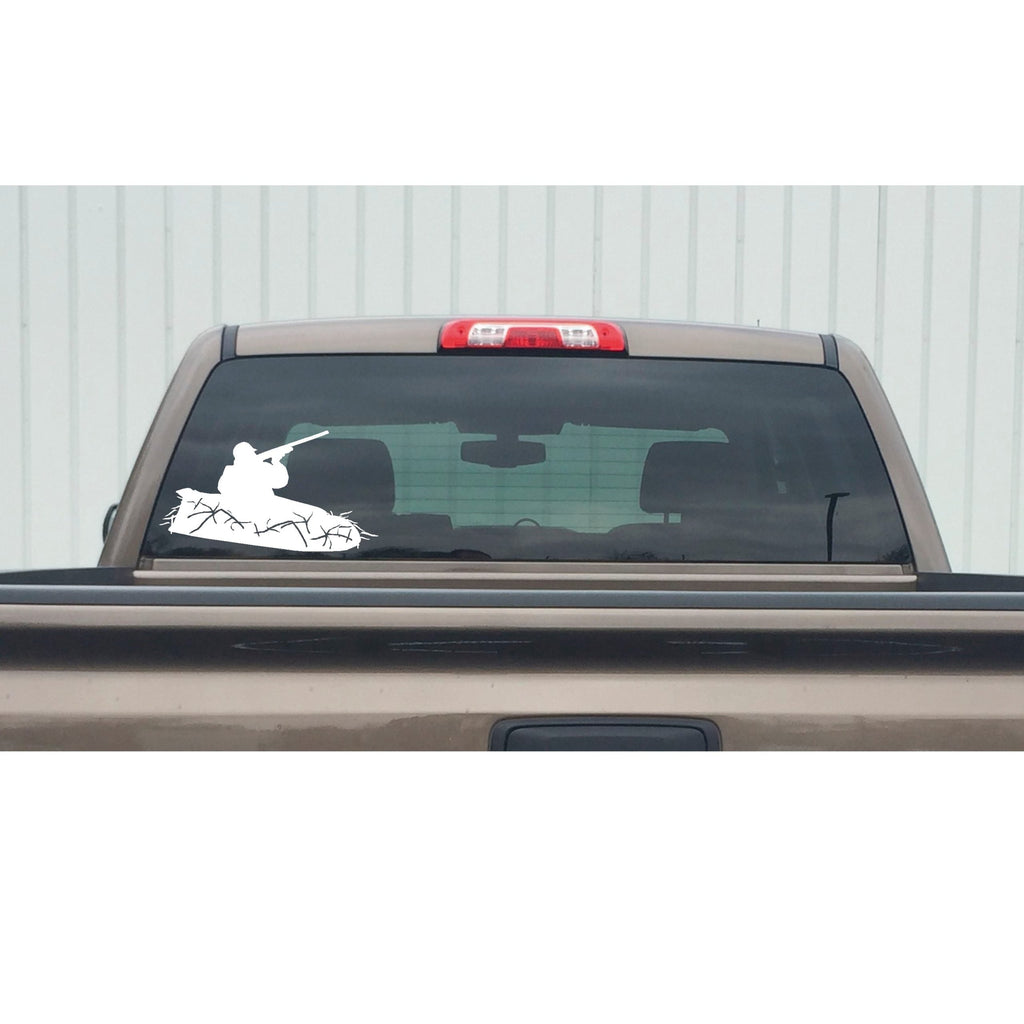 Hunter in Ground Hunting Blind Decal - Hunter in Ground Layout Blind Sticker - 3521