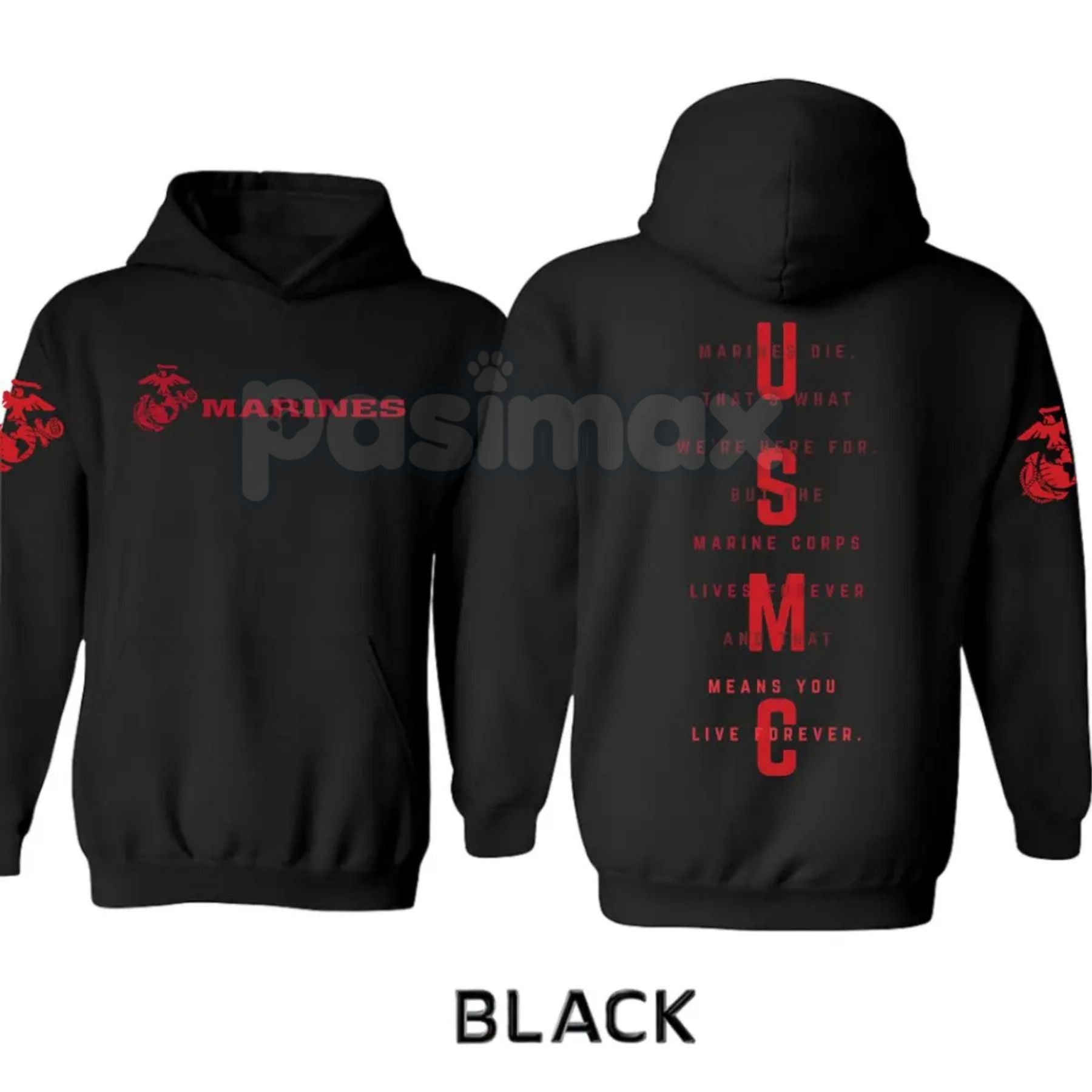 USMC Marines Tactical Hoodie – Classic Semper Fi Pullover, Veteran & Active Duty Marine Corps Gear, Unisex