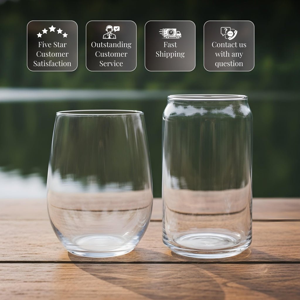 Largemouth (Bigmouth) Bass Fish - Laser Engraved Glasses