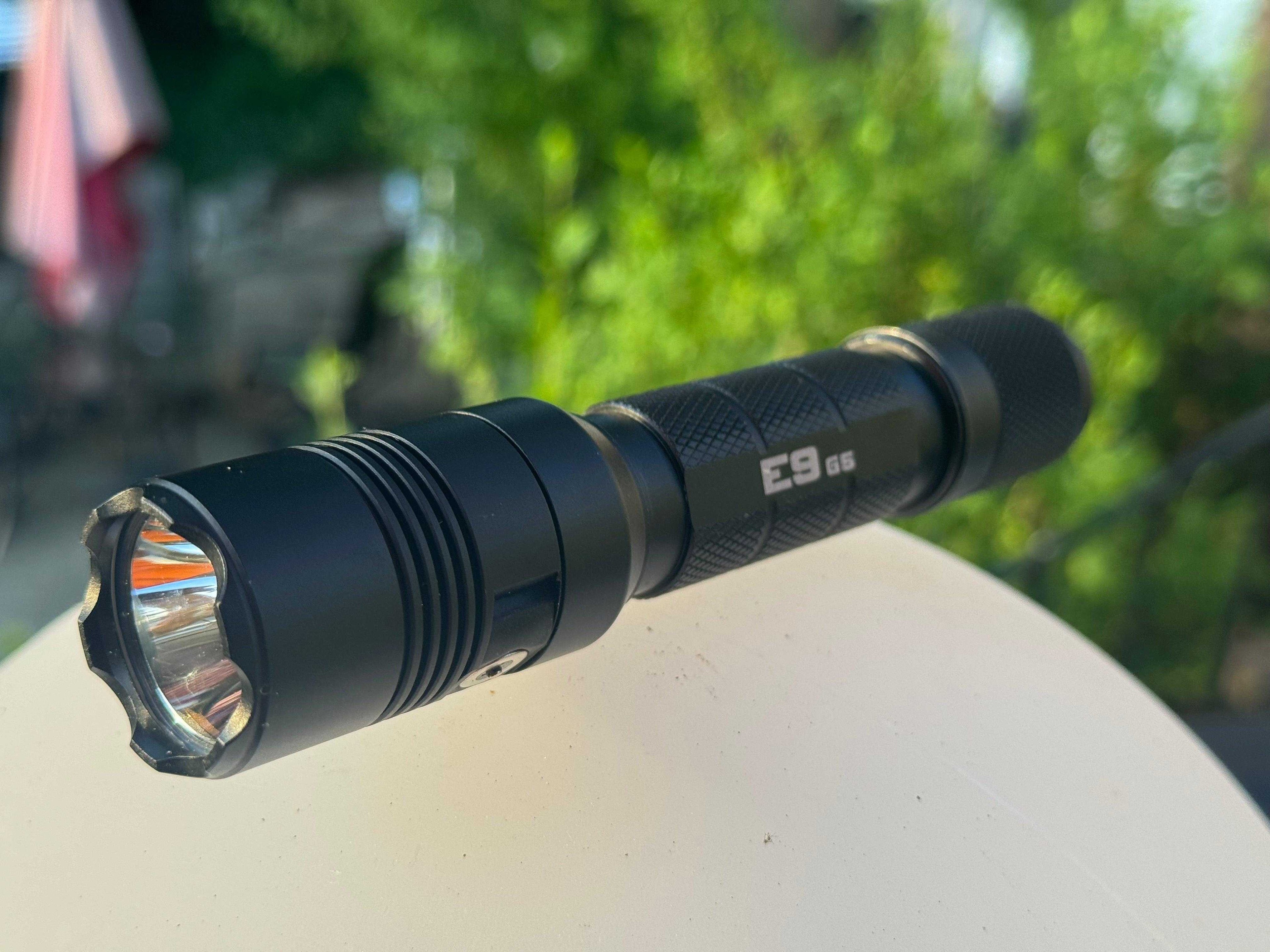 E9 GEN5 Long Throw- 3,000 Lumen  388 Meter  Tactical EDC Flashlight