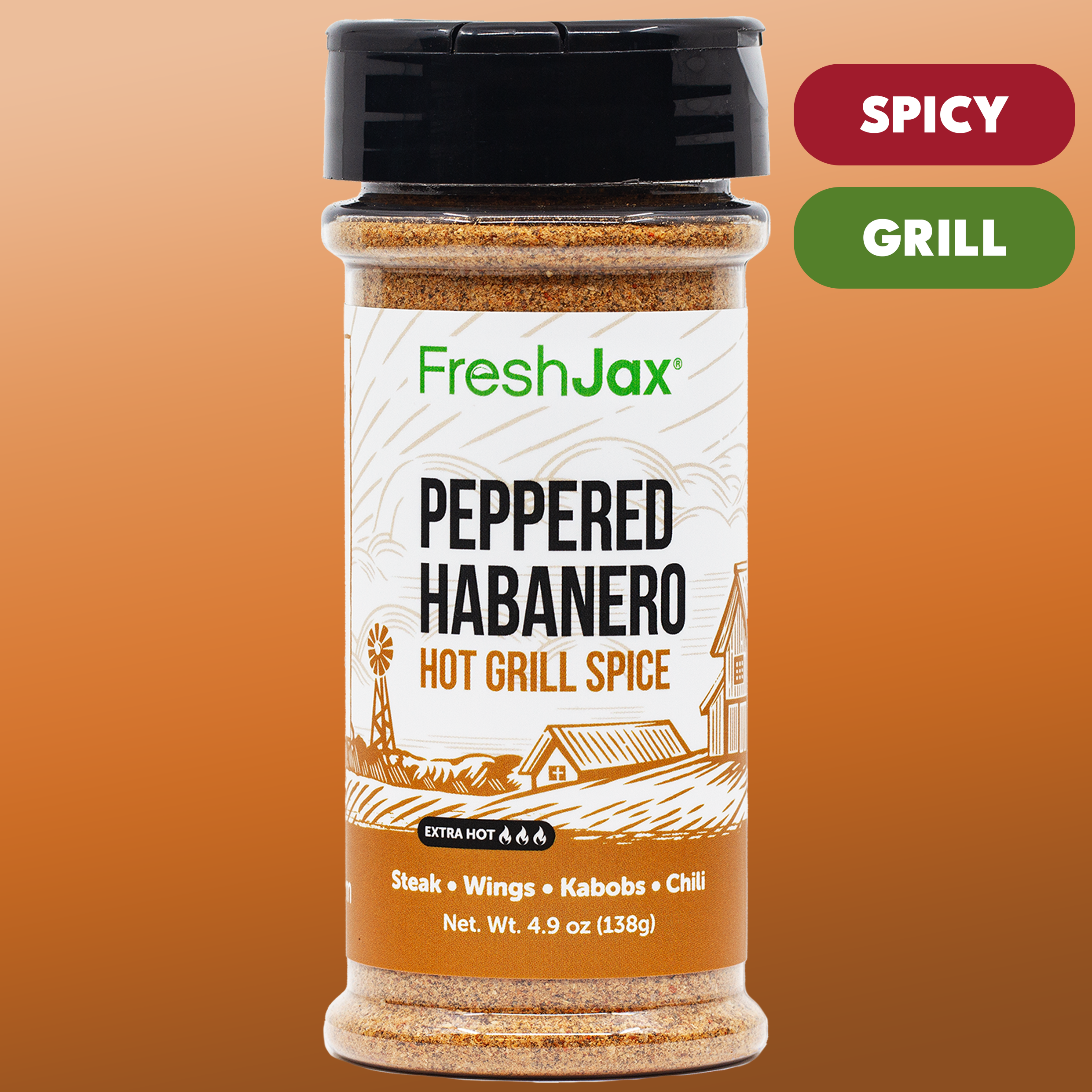 Peppered Habanero Hot Grill Spice – Low Sodium Fiery Blend